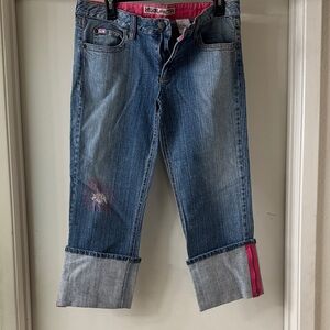 Mudd Women's Cropped Jeans with Pink Accents